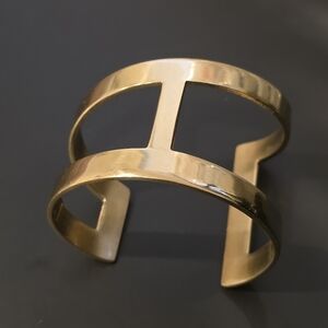 Rustic Cuff Gold Open Double Band Cuff Bracelet